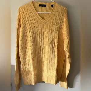 Bobby Jones Yellow Cable Knit Golf Sweater L